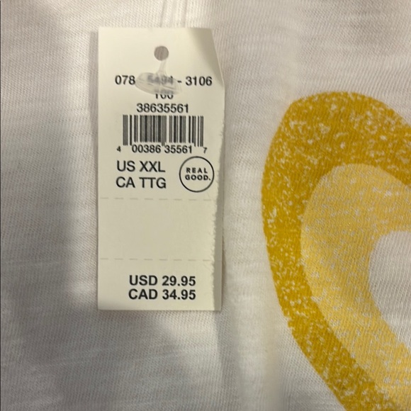 NWT Aerie White T-Shirt with Gold Heart Design - Picture 5 of 5